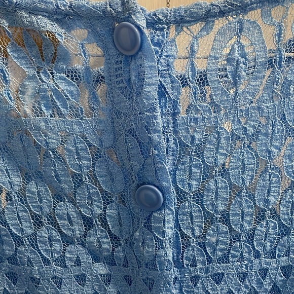 Laundry By Shelli Segal Blue Lace Tank Top - Picture 4 of 5